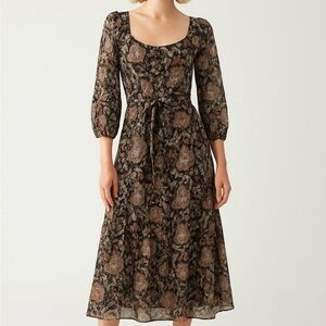 Emerson Fry Black and Brown Floral Dress